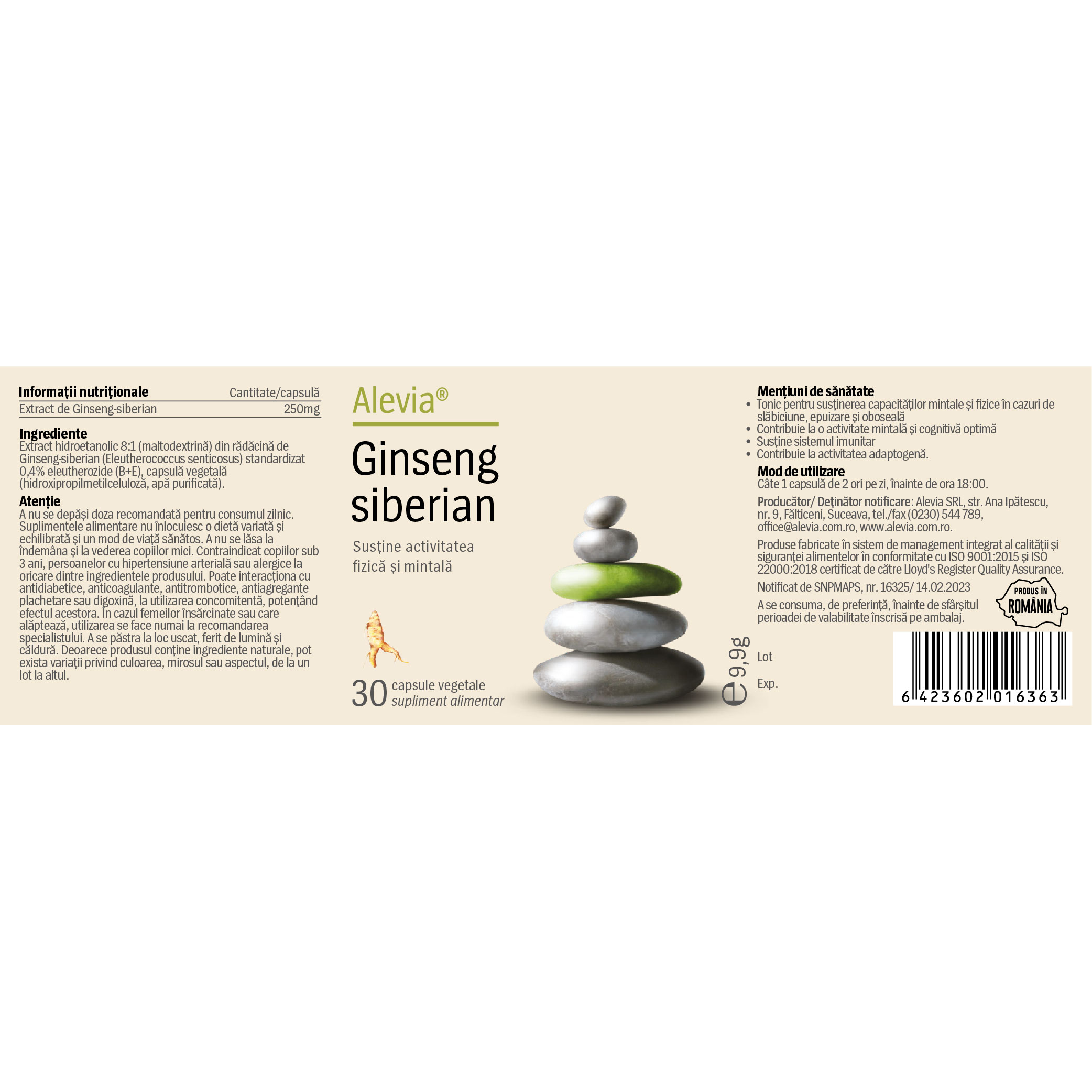 Pachet Ginseng Siberian, 30+30 comprimate, Alevia - imagine 2