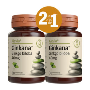 Ginkana Ginkgo Biloba 40mg, 30+30 comprimate, Alevia