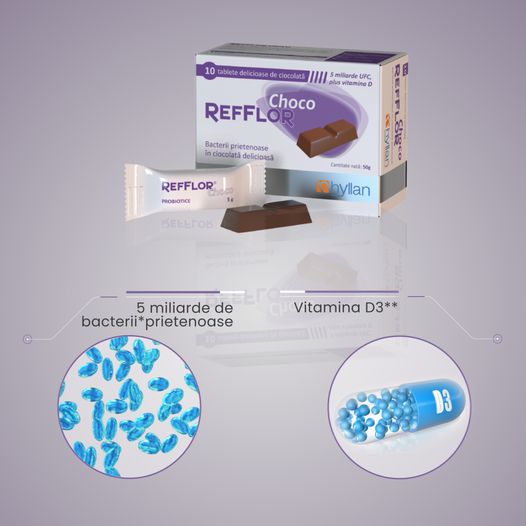 Refflor Choco, 10 tablete, Hyllan Pharma - imagine 3