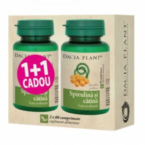 Spirulina Si Catina, 60 Comprimate, 1+1 Gratuit, Dacia Plant