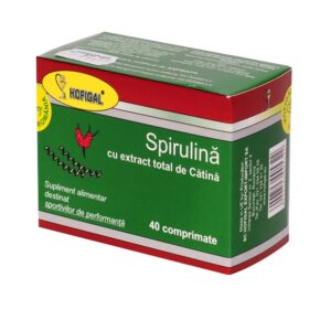Spirulina cu extract total de catina, 40 comprimate, Hofigal