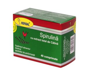 Spirulina cu extract total de catina, 40 comprimate, Hofigal