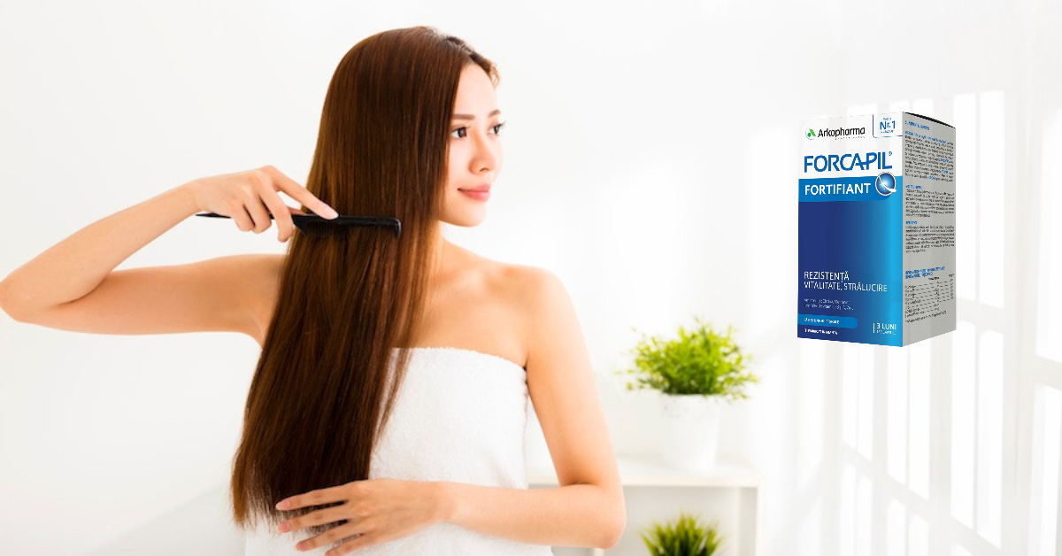 Supliment Alimentar cu Keratina pentru Par si Unghii Fragile Forcapil, 180 capsule