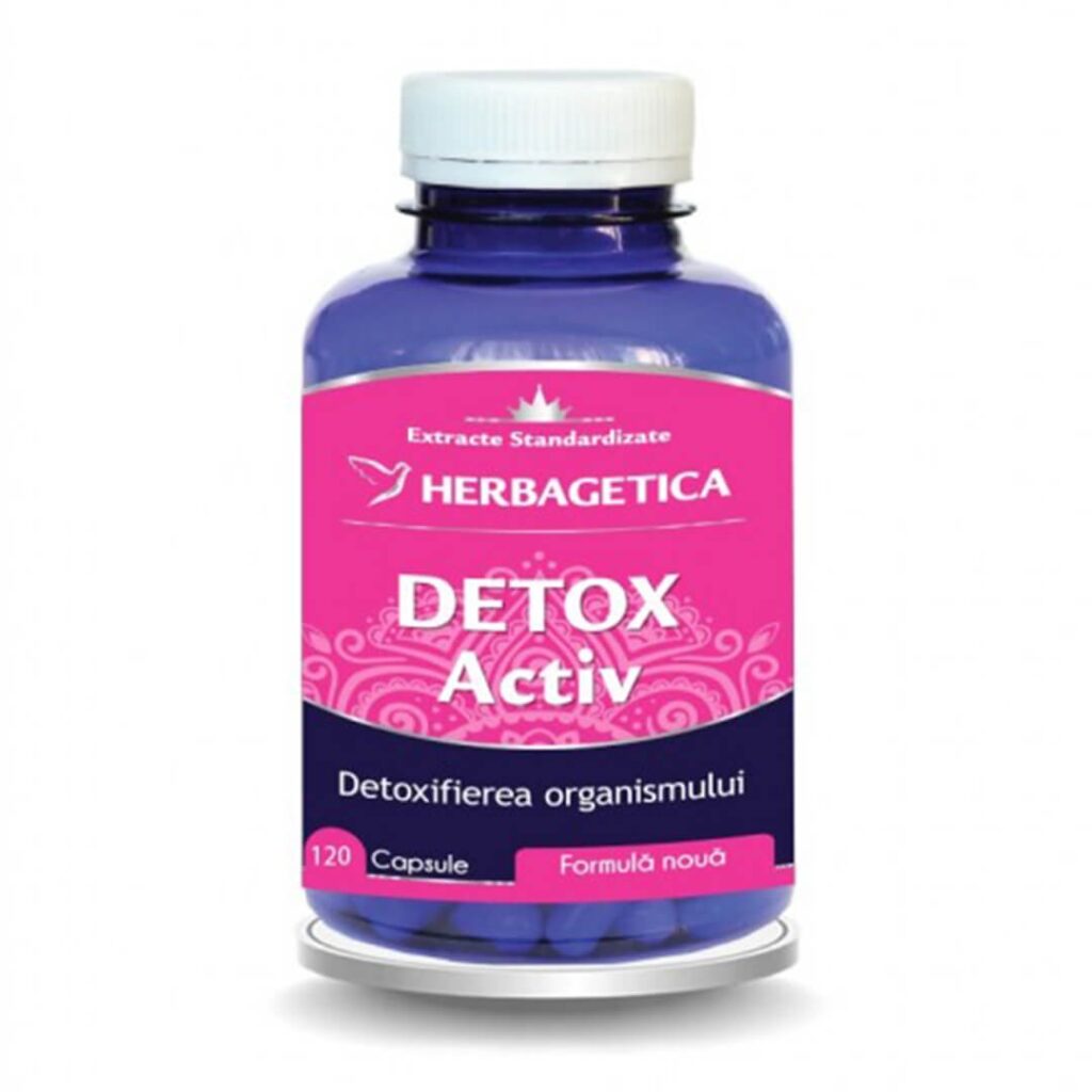 Supliment alimentar pentru detoxifierea organismului Detox Activ, 120 capsule