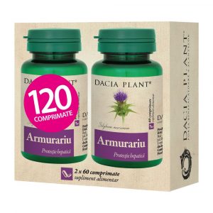 Pachet Armurariu, Protectie Hepatica, Supliment Alimentar recomandat pentru Regenerarea si Detoxifierea FIcatului, 2x60 comprimate