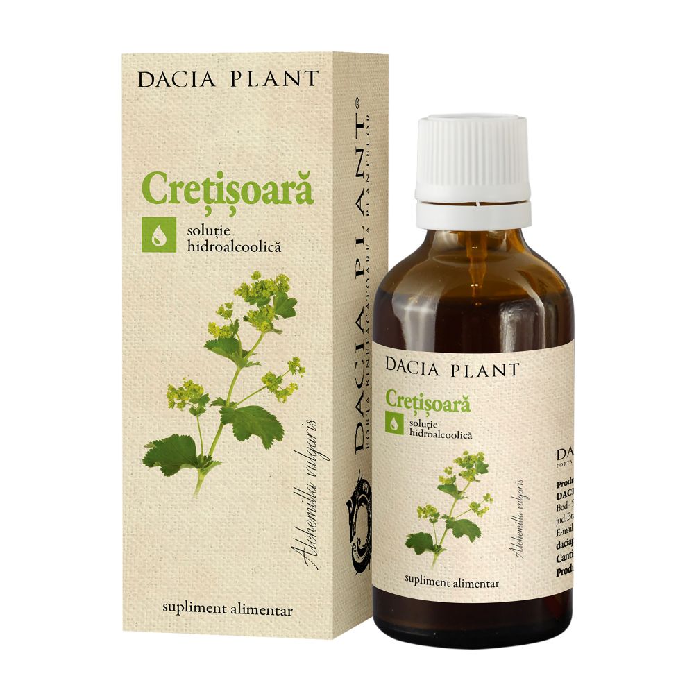 Tinctura Cretisoara, Dacia Plant, Supliment Alimentar pentru Pastrarea Confortului Inainte si in Timpul Ciclului Menstrual, 50 ml