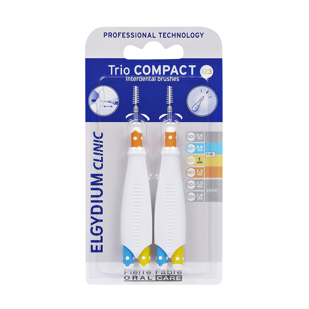 Periuta Interdentara Trio Compact Mix Narrow, Elgydium Clinic, pentru Indepartarea Eficienta a Placii Dentare si a Resturilor Alimentare, 2 buc