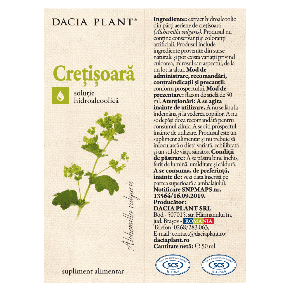Tinctura Cretisoara, Dacia Plant, 50 ml - imagine 3