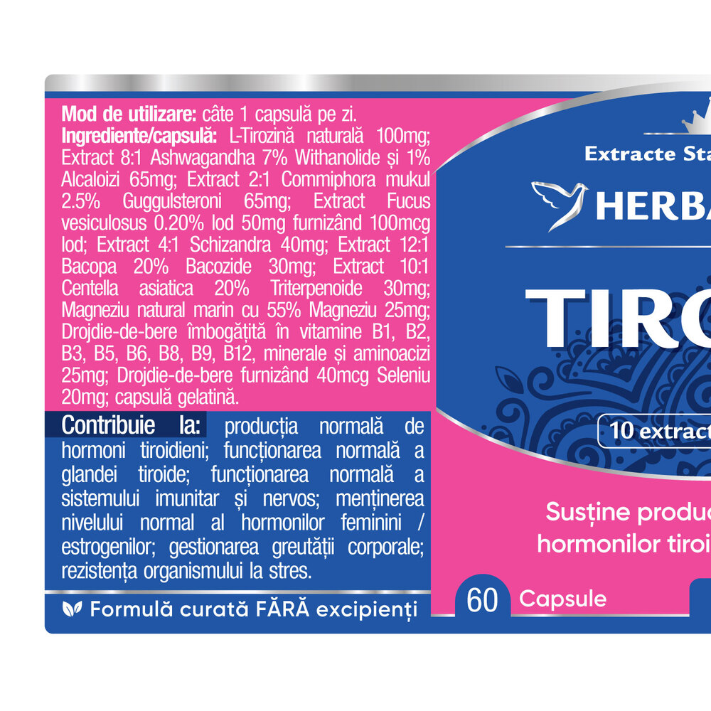 Tirofix Hypo, 30 capsule, Herbagetica - imagine 3