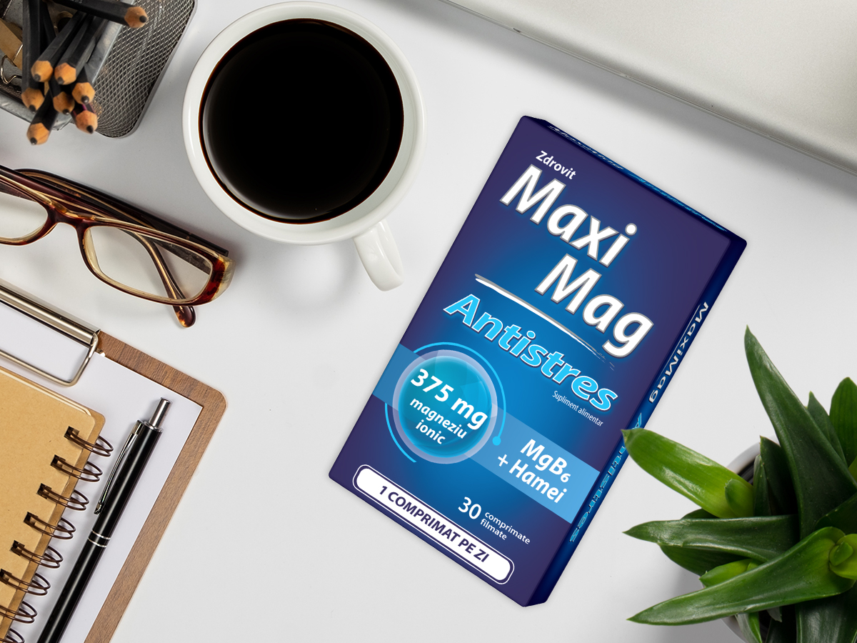 MaxiMag Antistres 375 mg, 30 comprimate, Zdrovit - imagine 2