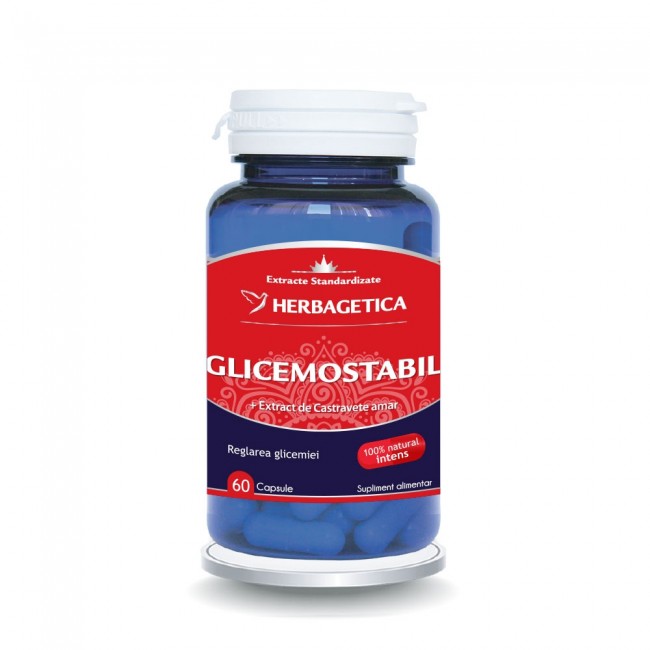 Glicemostabil, Supliment alimentar, Herbagetica, 60 capsule