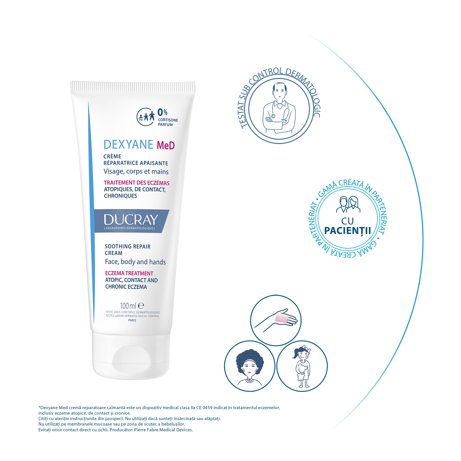 Crema reparatoare si calmanta Dexyane MED, 100ml, Ducray - imagine 5