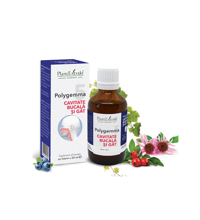 Polygemma 5 - Cavitate bucala si gat, 50 ml, PlantExtrakt - imagine 2