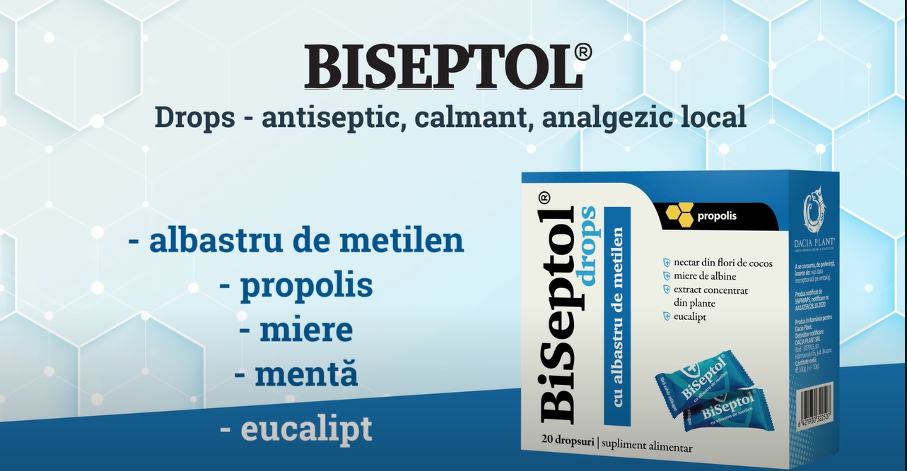 Biseptol dropsuri cu albastru de metilen, 100g, Dacia Plant - imagine 2