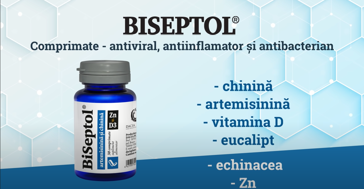 BiSeptol cu artemisinina si chinina (Zn si D3), 30 comprimate
