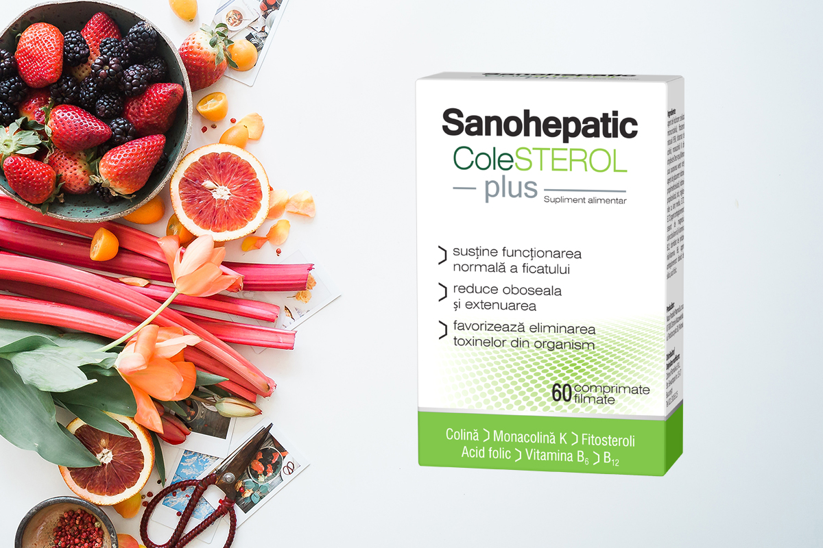 Sanohepatic Colesterol Plus cu rol in sustinerea normala a ficatului,60 comprimate, Zdrovit