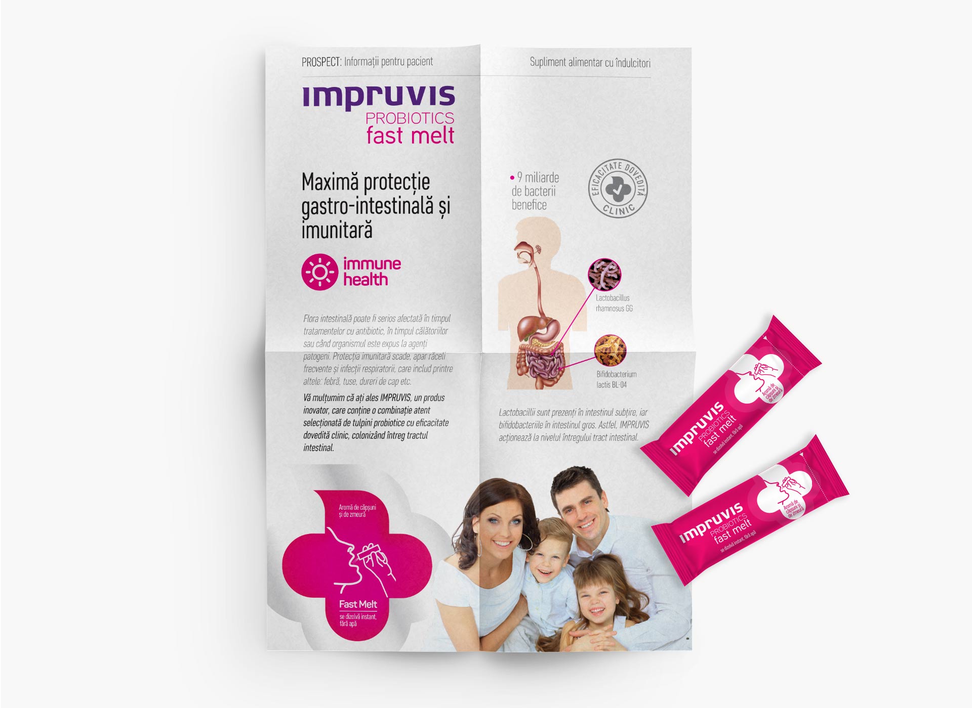 Probiotice Fast Melt, 10 plicuri, Impruvis - imagine 2