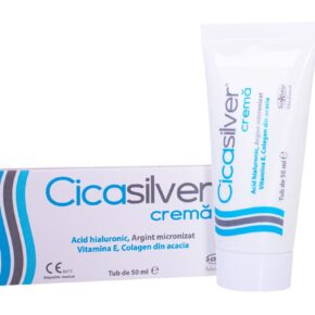 Cicasilver, Crema cu acid hialuronic, Vitamina E, colagen din acacia, 50 ml