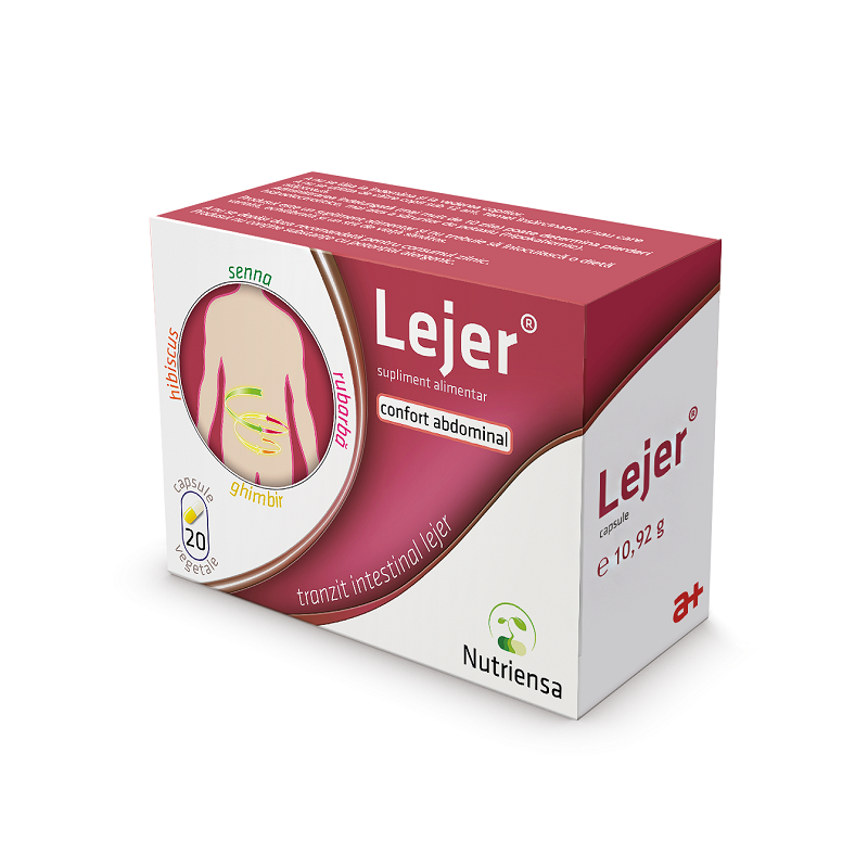 Lejer, Supliment alimentar,pentru confortul abdominal, 20 capsule vegetale