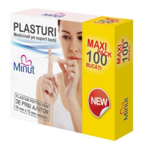 Plasturi medicinali pe suport textil,Minut,100 bucati