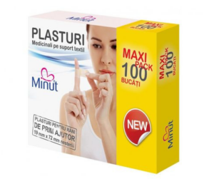 Plasturi medicinali pe suport textil,Minut,100 bucati