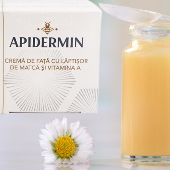 Crema de fata cu laptisor de matca si vitamina A, 50 ml, Apidermin - imagine 2