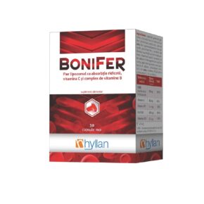 Fier Lipozomal cu Vitamina C si complex de Vitamine B,30 capsule, BoniFer