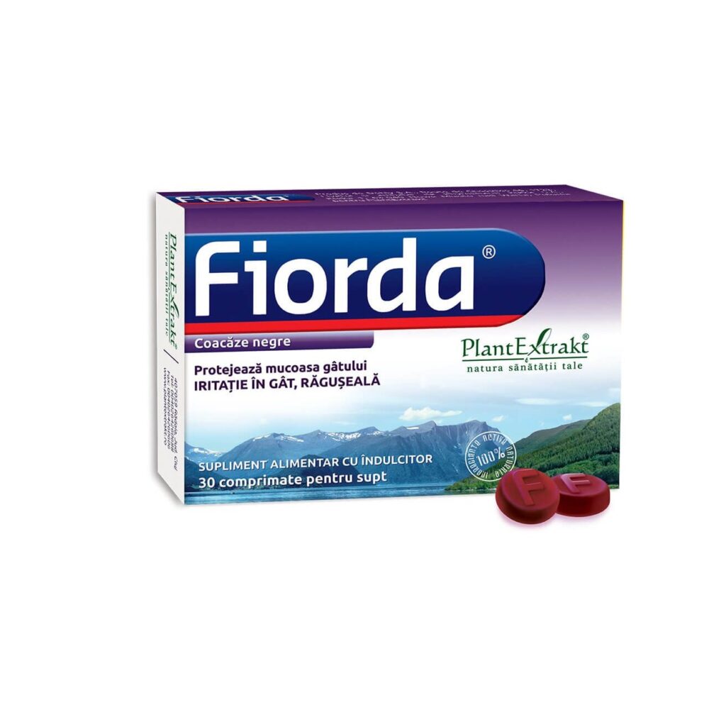 Comprimate cu Aroma de Coacaze Negre Fiorda, 30comprimate, PlantExtrakt