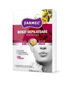 Benzi Depilatoare pentru Fata cu Ceara Alba si Ulei de Argan, Farmec, 20 benzi
