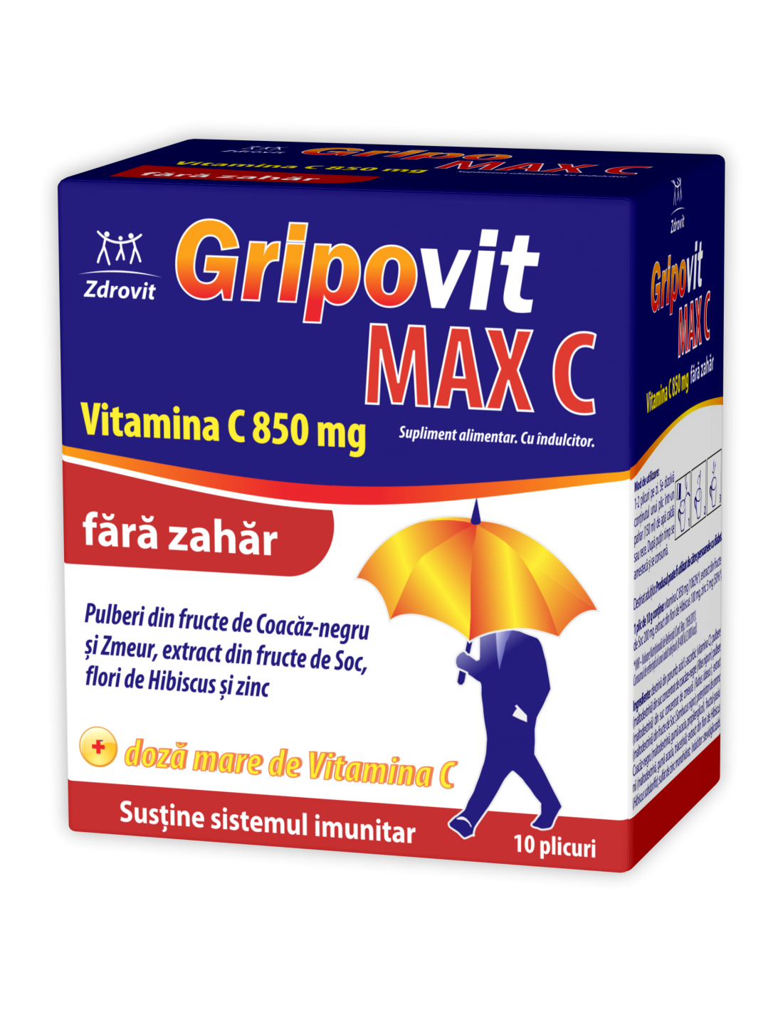 Gripovit Max C fara zahar x 10 plicuri (Zdrovit)