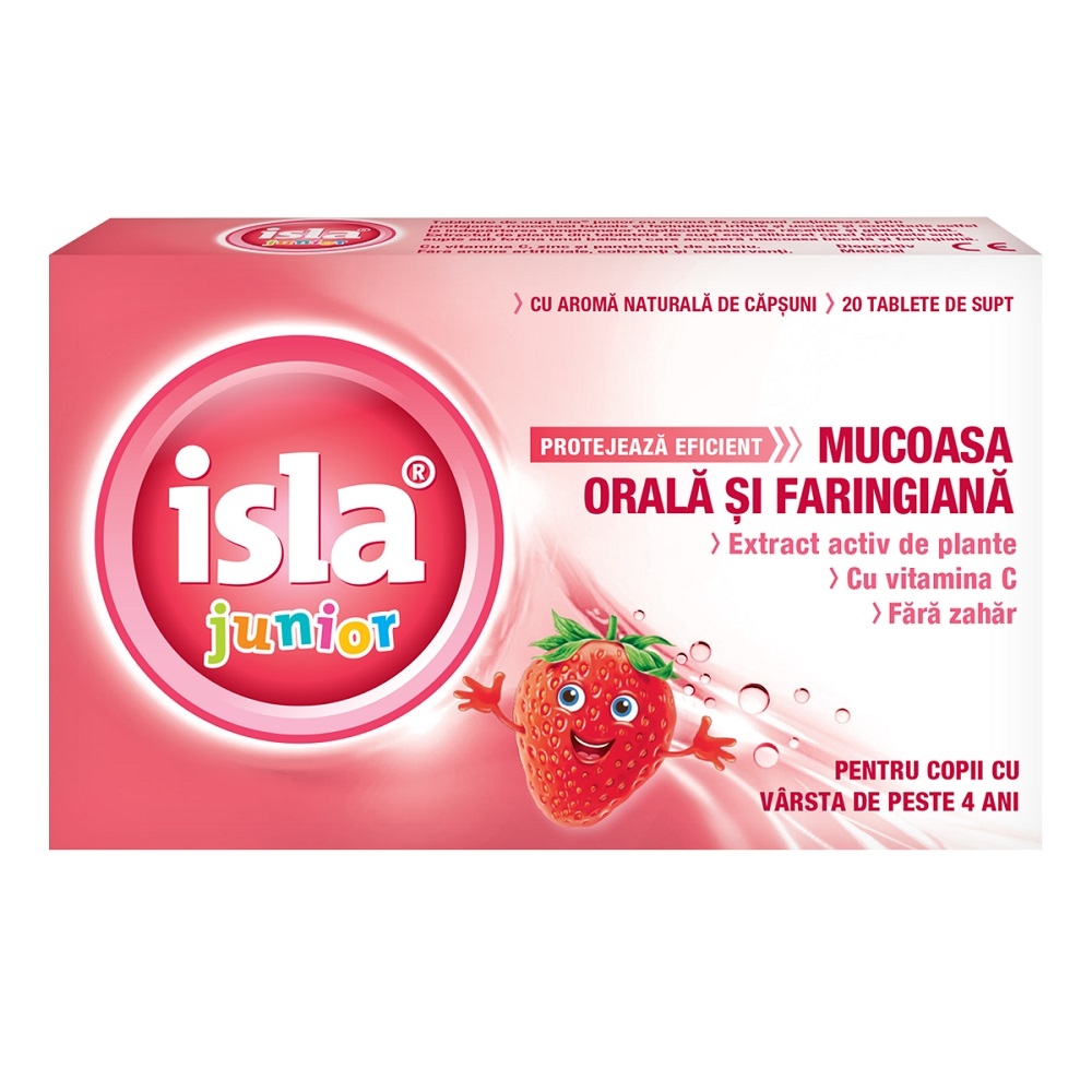 Isla Junior cu extract de plante si Vitamina C, 20 tablete de supt