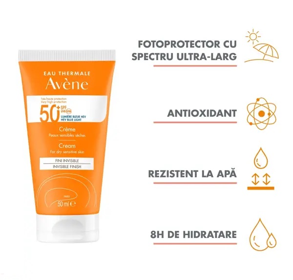 Crema de fata cu protectie solara SPF 50+ TRIASORB, 50ml, Avene