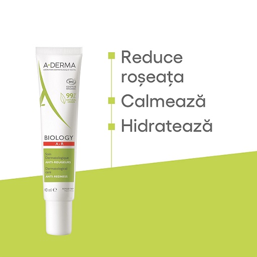 Crema anti-roseata Biology A-R, 40ml, A-derma - imagine 2