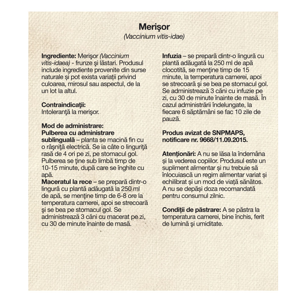 Ceai de Merisor, 30g, Dacia Plant - imagine 3