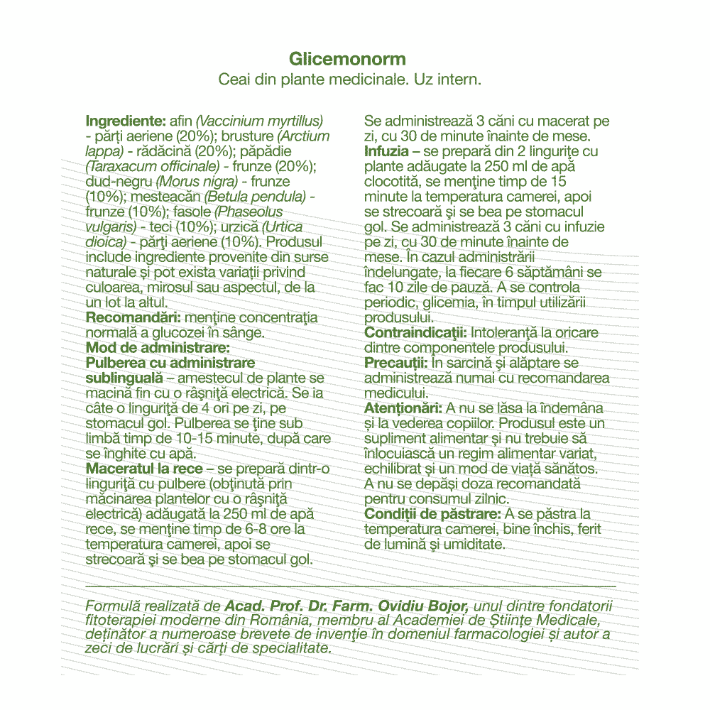 Ceai Glicemonorm, 50g, Dacia Plant - imagine 4