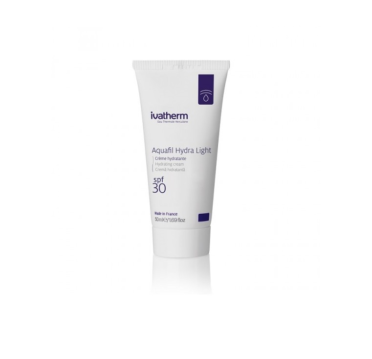 Crema hidratanta Aquafil Hydra Light, Ivatherm, cu protectie solara SPF 30, pentru pielea sensibila, 50 ml