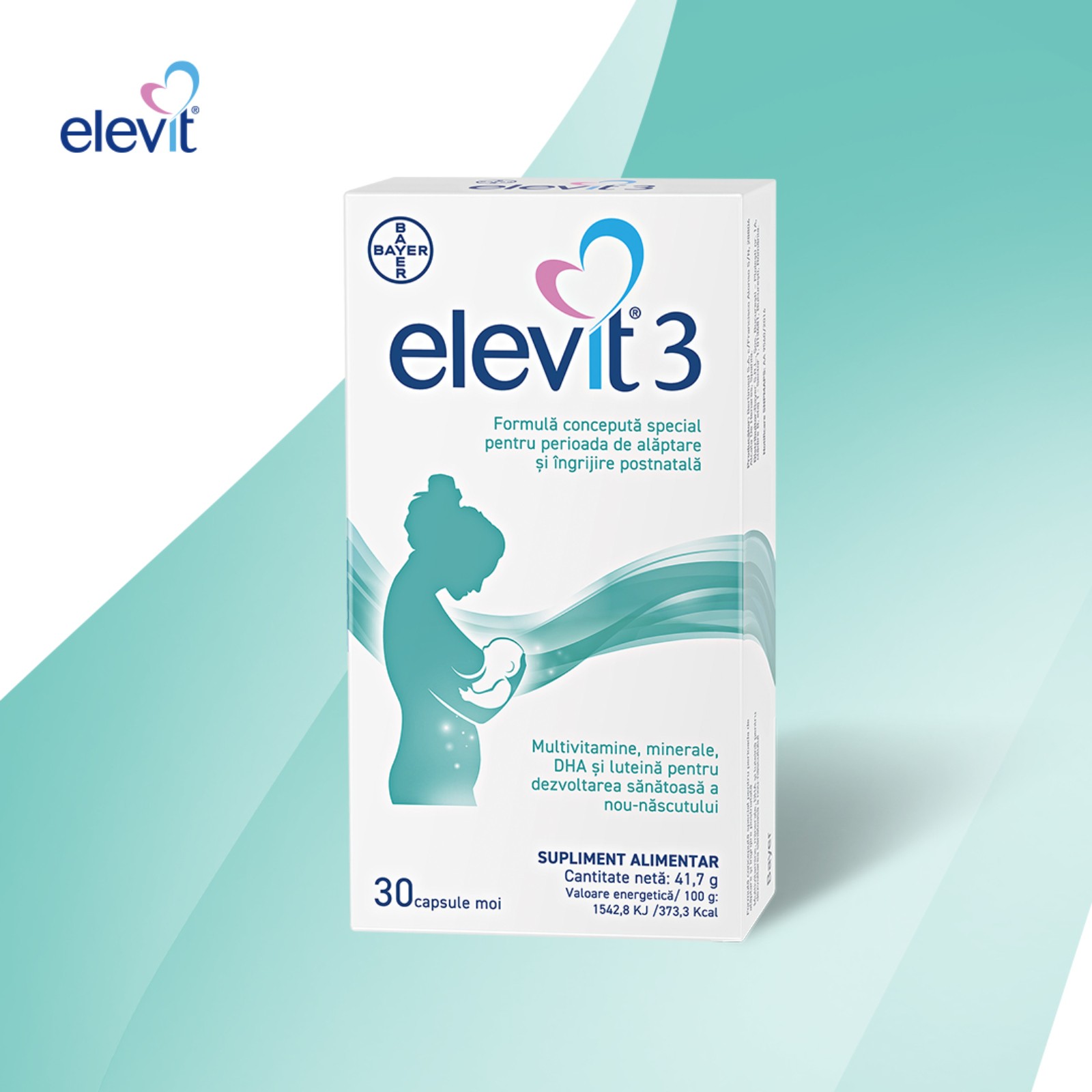 Supliment alimentar cu multivitamine si minerale pentru perioada alaptarii si a ingrijirii postnatale Elevit 3, 30 capsule