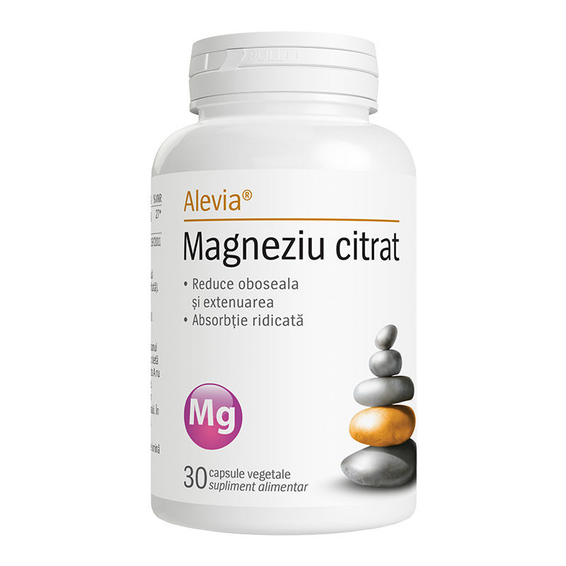 Magneziu citrat, 30 capsule vegetale, Alevia