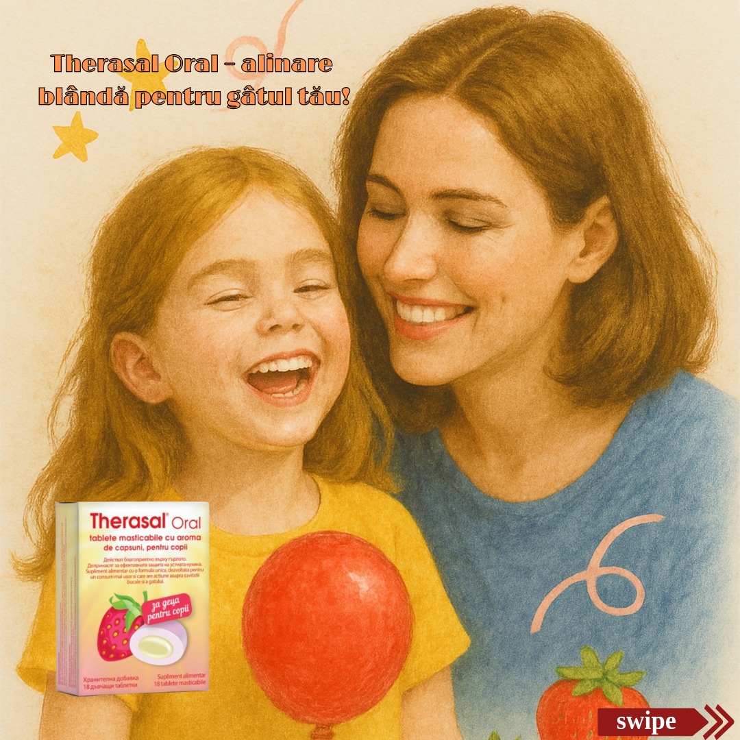 Tablete masticabile cu aroma de capsuni Therasal Oral, 18 bucati, Vedra - imagine 2