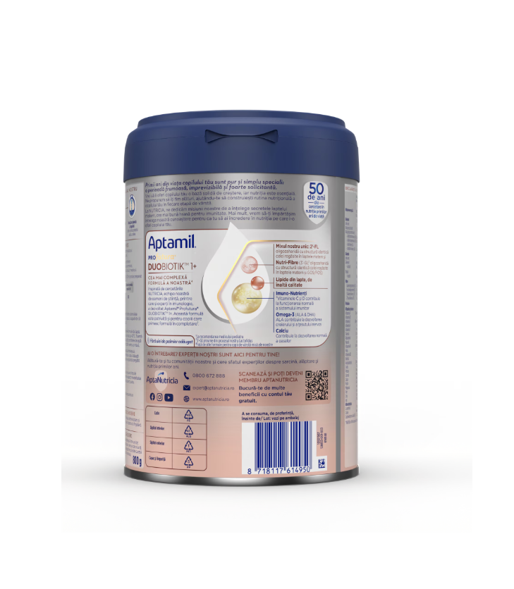 Lapte praf Aptamil PROfutura DUOBIOTIK 1+, 800 g, 1-2 ani, Nutricia - imagine 2