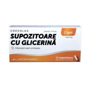 Supozitoare cu glicerina pentru copii Greenlax, 12 bucati, laropharm