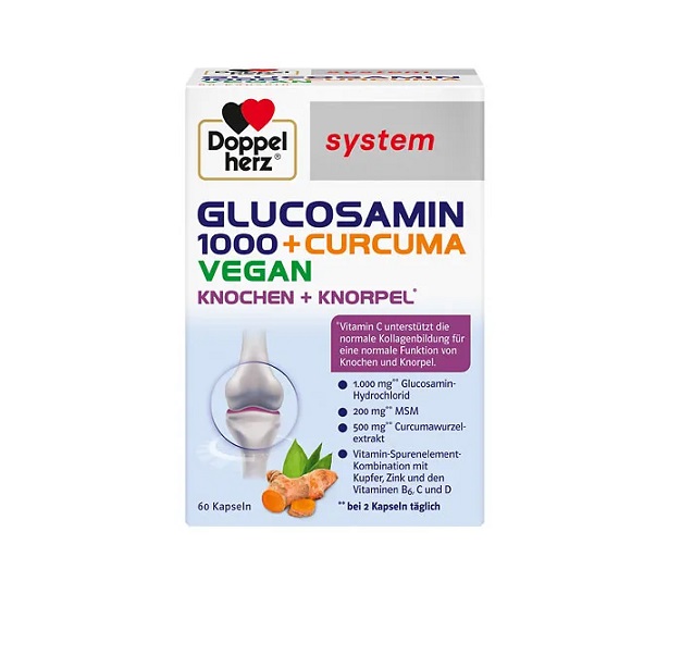 Glucosamin 1000+Curcuma Vegan. 60 capsule, Doppelherz