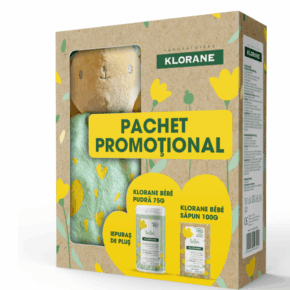 Pachet Promo Klorane Bebe: Pudra Toaleta 75g + Sapun 100g + Iepuras Cadou