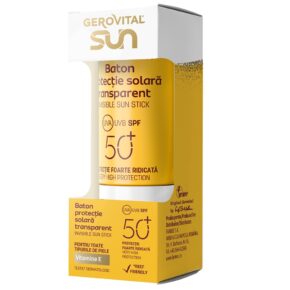 Baton Protectie Solara Transparent SPF50+, 12 ml, Gerovital