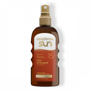 Ulei bronzant pentru plaja SPF 15, 150 ml, Gerovital