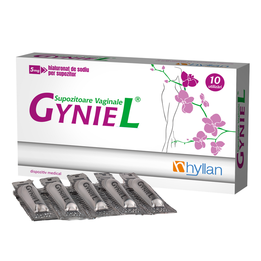 Supozitoare vaginale Gyniel, 10 bucati, Hyllan - imagine 2