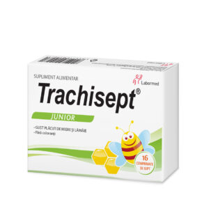 Trachisept Junior cu miere si lamaie, 16 comprimate, Labormed