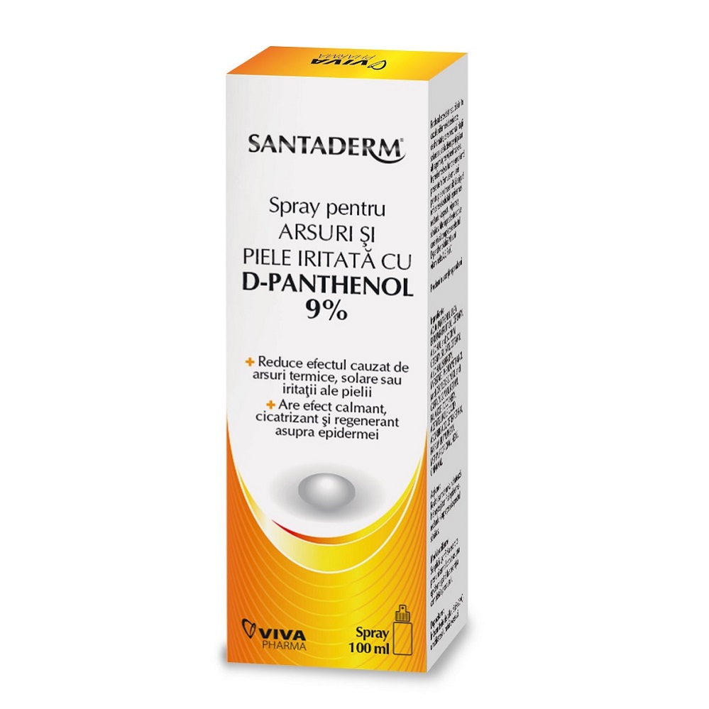 Spray cu D-Panthenol pentru arsuri, Santaderm