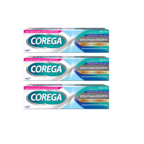 Pachet: Crema adeziva pentru proteza dentara Corega Ultra Fixare Neutro, 40 g x 3 bucati